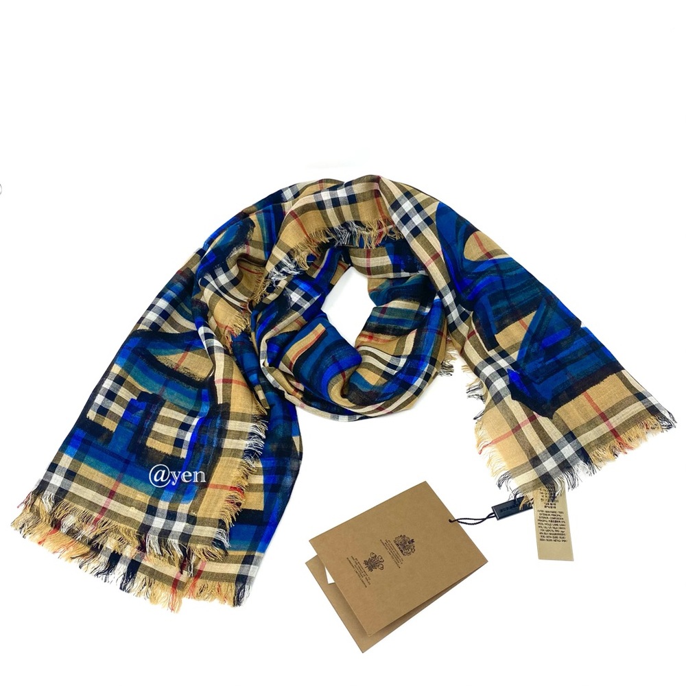 Burberry limited MU Mrkr brilliant blue scarf